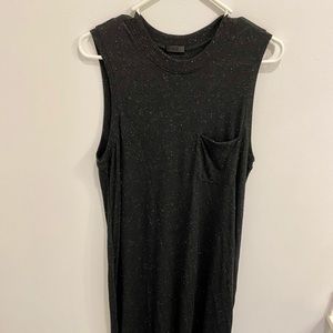 Sleeveless dark grey midi dress